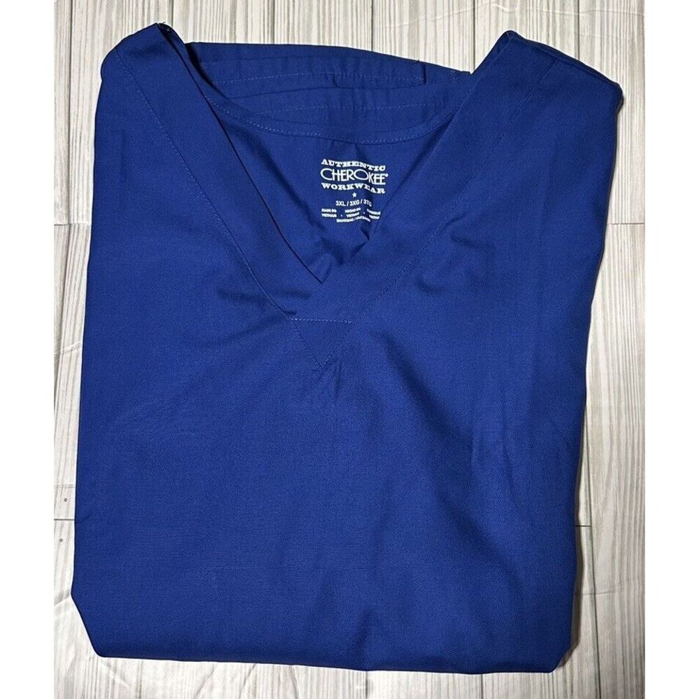CHEROKEE Unisex Size 3XL‎ Modern Fit V-Neck Scrub Top/ Style WW530C Galaxy Blue